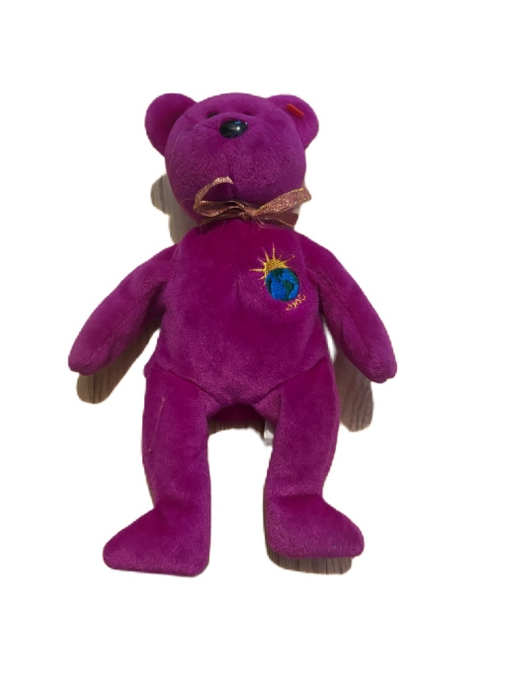Ty Beanie Baby - Rare, Original 1999 Millennium Bear Maroon Purple